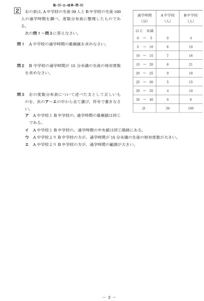 画像2: 高校入試 県別 過去問 2016年度 数学 (2)