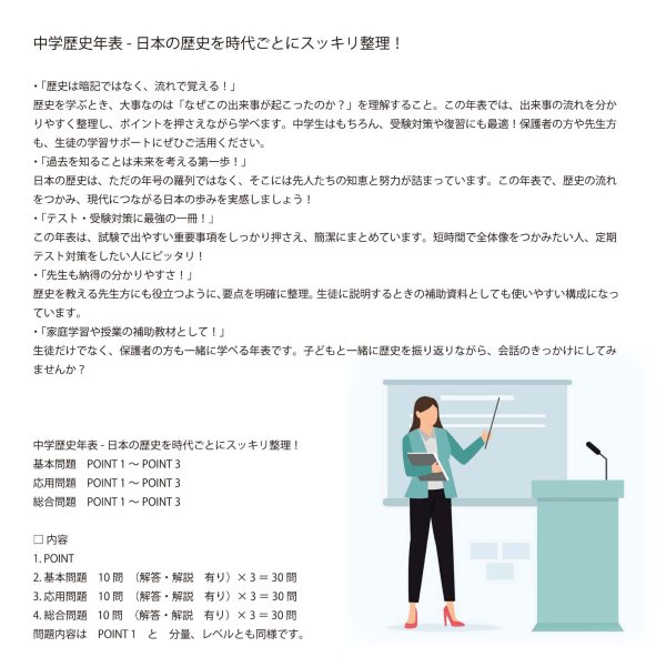 画像10: 中学歴史年表-日本の歴史を時代ごとにスッキリ整理!4点セット(4)応用+総合問題 (10)
