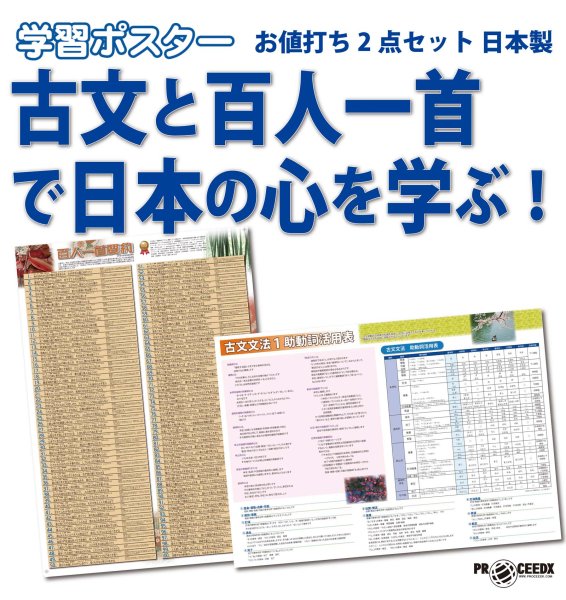 画像1: 古文と百人一首で日本の心を学ぶ！お値打ち2点セット 日本製 (1)