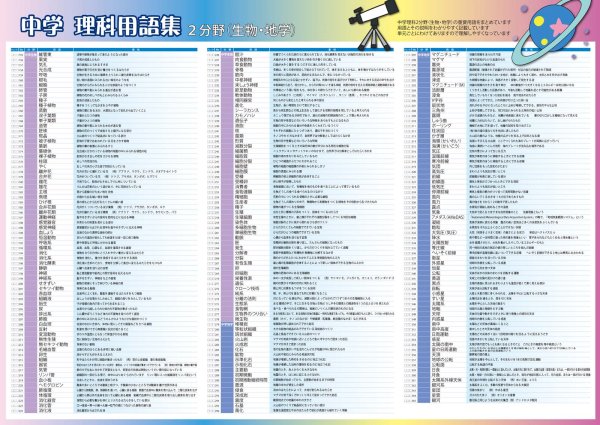 画像8: 学習ポスター 中学理科の重要用語がわかる！第1・第2分野　2枚セット　日本製 (8)