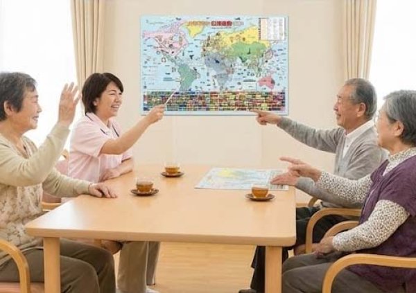 画像5: PROCEEDX書き消しできる 日本＋世界地図各２枚セットポスター A1サイズ（ひらがな・英語併記）PP加工済 認知症予防 コミュニケーション活性化 視認性抜群 　回想法・脳トレ (5)