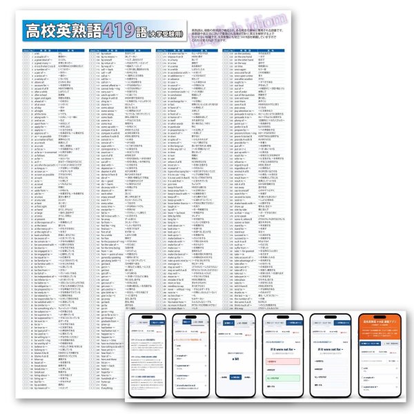画像2: 【Webアプリ連動版】proceedx 0974 高校英熟語４１９語（大学入試用） 高校 学習ポスター 家庭学習 知育 勉強 部屋 教室 掲示 (2)