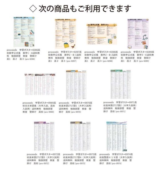 画像4: proceedx 学習ポスター0973高校英単語2717語4(大学入試用)送料無料 折り目無し送付 勉強部屋 教室 壁掛け 高校 (4)