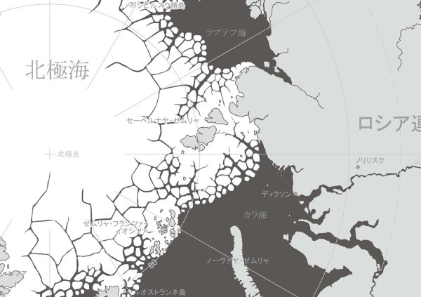 画像2: PROCEEDX美しい世界地図 北極 学習ポスター ミニマルマップ A2サイズ 折り目無し送付日本製 1281 [ポスター] [ポスター] (2)