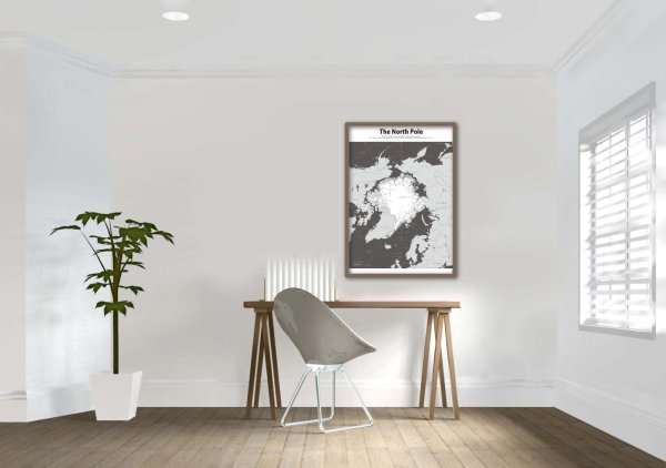 画像5: PROCEEDX美しい世界地図 北極 学習ポスター ミニマルマップ A2サイズ 折り目無し送付日本製 1281 [ポスター] [ポスター] (5)