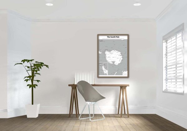 画像5: PROCEEDX美しい世界地図 南極 学習ポスターミニマルマップA2サイズ折り目無し送付日本製 1282 [ポスター] [ポスター] (5)