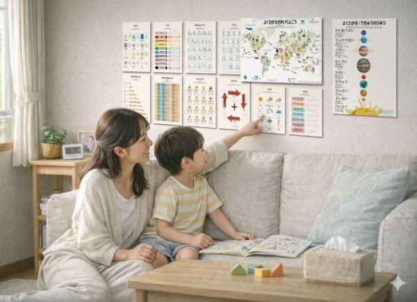 画像2: モンテッソーリ教育 学習ポスター 10まで数えよう A4サイズ 書き消し対応 PP加工 日本製 (2)