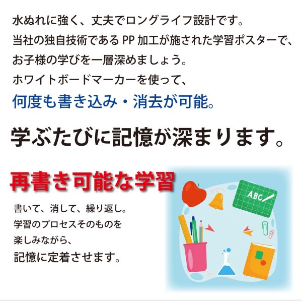 画像10: モンテッソーリ教育 究極の学習ポスター 14種フルセット  ブラックver （A3/A4混合）知育・受験対策 書き消し対応 PP加工 日本製 PROCEEDX (10)