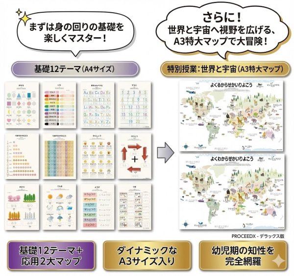 画像6: モンテッソーリ教育 究極の学習ポスター 14種フルセット  ホワイトver （A3/A4混合）知育・受験対策 書き消し対応 PP加工 日本製 PROCEEDX (6)