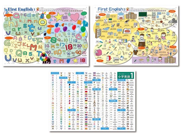 画像1: proceedx 3202はじめての英語を楽しく学ぼう！お値打ち3枚セット 日本製 (1)