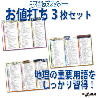 福袋9 5枚セット】中学歴史・公民・地理 学習ポスター A2サイズ 日本製