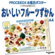 小学校受験対応 おいしいフルーツずかん お風呂ポスターA4サイズ｜幼児知育・果物・防水