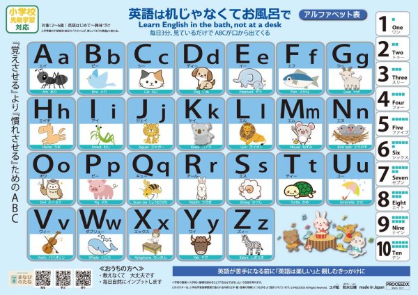 画像11: 【小学校準備】お風呂でABC アルファベット学習ポスター A4 防水proceedx1609 (11)