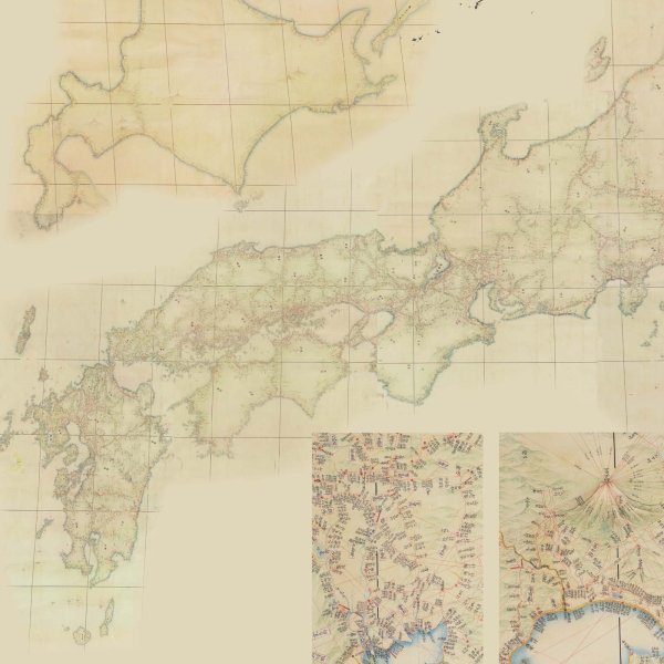 画像2: proceedx　学習ポスター0143大日本沿海輿地全図（伊能図）送料無料　折り目無し送付　勉強部屋　教室　壁掛け　学生　一般 (2)