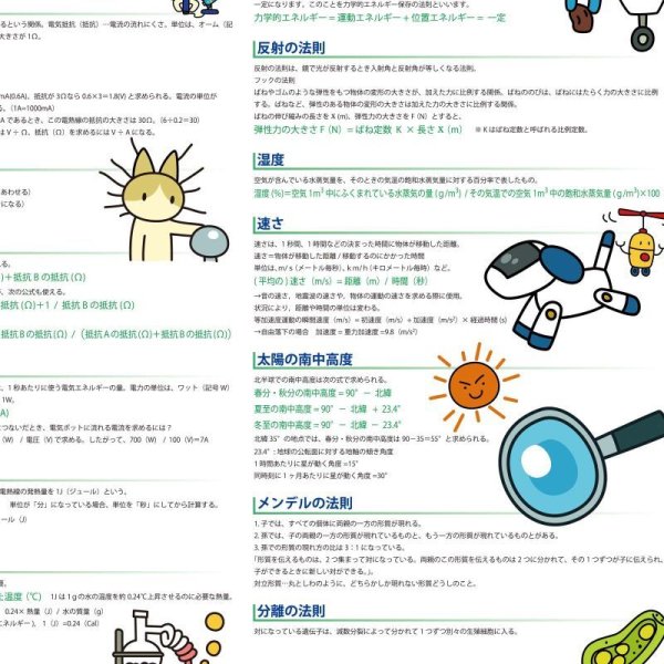 画像10: proceedx 学習ポスター0975中学理科公式法則集  送料無料 折り目無し送付 勉強部屋 教室 壁掛け 中学 (10)