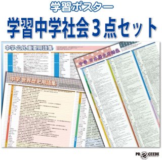 社会科目まとめ】地理・歴史・公民を網羅した学習ポスター4点セット
