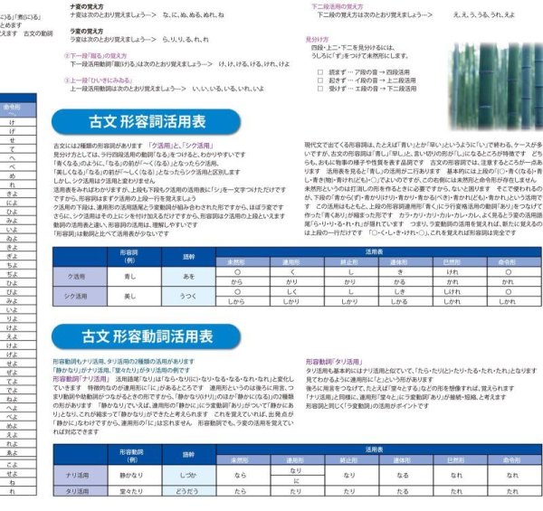 画像10: proceedx　学習ポスター10044古文　文法2　動詞、形容詞、形容動詞活用表　送料無料　折り目無し送付　勉強部屋　教室　壁掛け　中学　高校 (10)