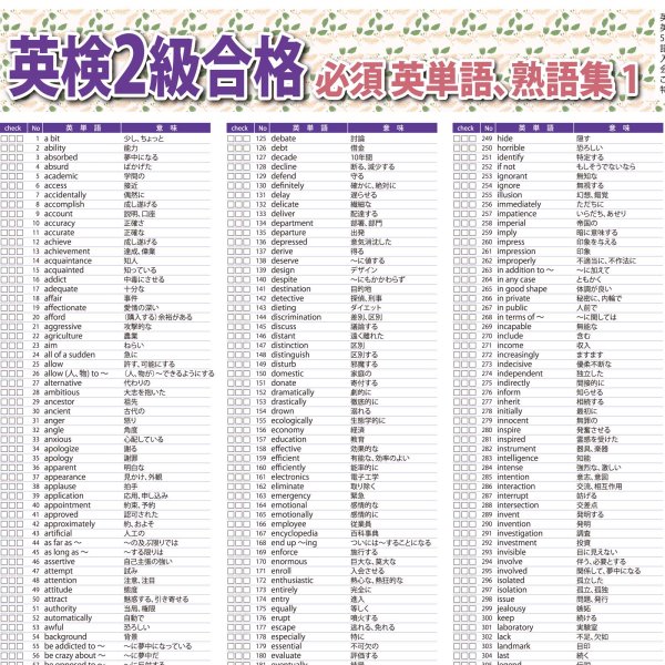 画像6: proceedx 学習ポスター10047英検2級合格 必須英単語、熟語集1送料無料 勉強部屋 教室 壁掛け 学生 一般 (6)