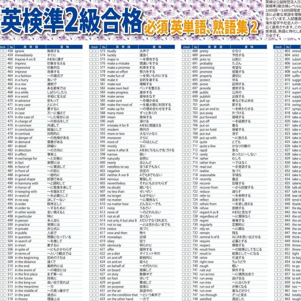画像6: proceedx 学習ポスター10051英検準2級合格 必須英単語、熟語集2 A2サイズ 勉強部屋 教室 壁掛け [pro-10051] (6)