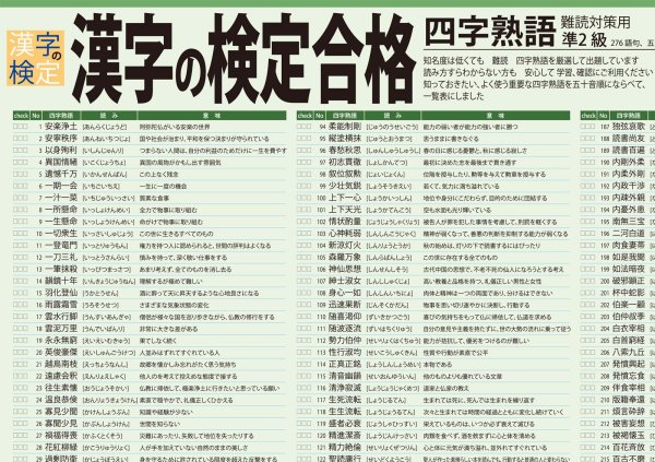 画像6: PROCEEDX漢字の検定合格 準2級対策 四字熟語 A2サイズ 学習ポスター日本製1202 (6)