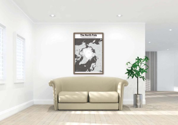 画像4: PROCEEDX美しい世界地図 北極 学習ポスターミニマルマップ フレーム付きA4サイズ日本製1250 (4)