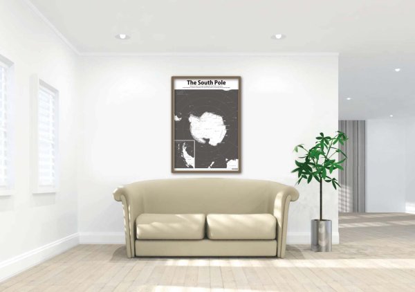 画像4: PROCEEDX美しい世界地図　南極 　学習ポスターミニマルマップ　フレーム付きA4サイズ日本製1251 (4)