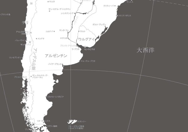 画像3: PROCEEDX美しい世界地図 南アメリカ 学習ポスターミニマルマップ フレーム付きA4サイズ日本製1254 (3)