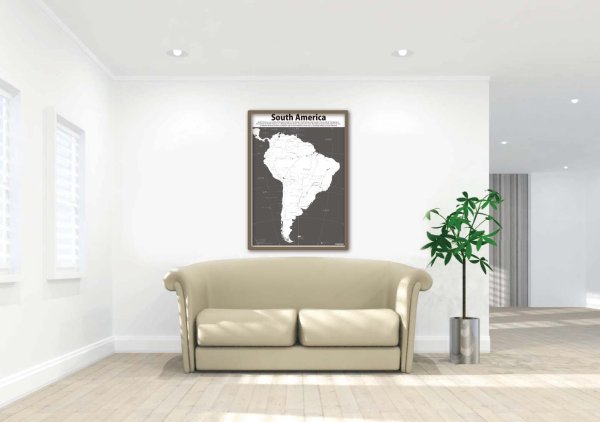 画像4: PROCEEDX美しい世界地図 南アメリカ 学習ポスターミニマルマップ フレーム付きA4サイズ日本製1254 (4)