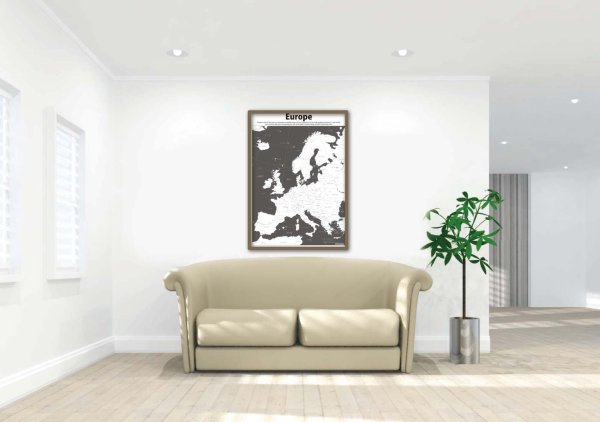 画像4: PROCEEDX美しい世界地図 ヨーロッパ 学習ポスターミニマルマップ フレーム付きA4サイズ日本製1255 (4)
