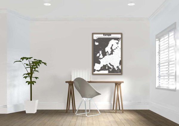 画像5: PROCEEDX美しい世界地図 ヨーロッパ 学習ポスターミニマルマップ フレーム付きA4サイズ日本製1255 (5)