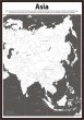PROCEEDX美しい世界地図　アジア　学習ポスター　ミニマルマップ　フレーム付きA4サイズ　日本製1257