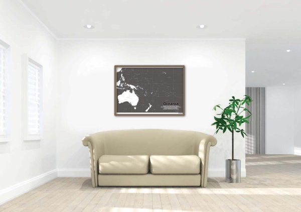 画像4: PROCEEDX美しい世界地図 オセアニア 学習ポスター ミニマルマップ フレーム付きA4サイズ 日本製1258 (4)