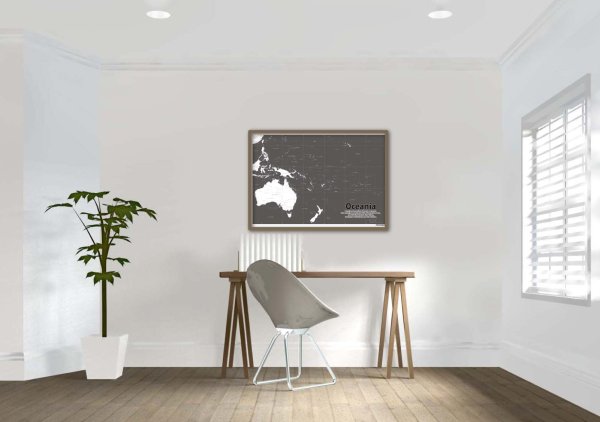 画像5: PROCEEDX美しい世界地図 オセアニア 学習ポスター ミニマルマップ フレーム付きA4サイズ 日本製1258 (5)