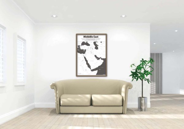 画像4: PROCEEDX美しい世界地図　中東　学習ポスター　ミニマルマップ　フレーム付きA4サイズ　日本製1259 (4)