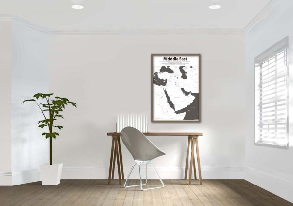 画像5: PROCEEDX美しい世界地図　中東　学習ポスター　ミニマルマップ　フレーム付きA4サイズ　日本製1259 (5)