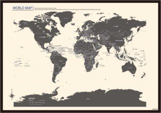 北極圏の神秘】美しい世界地図ポスター A4ミニマルマップ