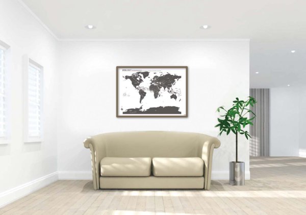 画像5: PROCEEDX美しい日本+世界地図セット ブラック2学習ポスターミニマルマップA2、A1ビッグサイズ日本製　折り目なし送付 影付き1307 (5)