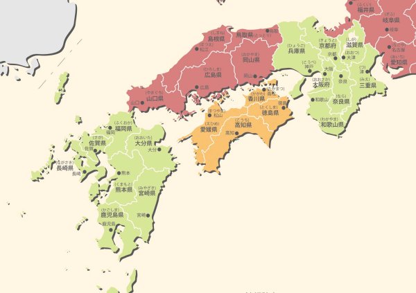 画像2: PROCEEDX美しい日本地図 パステルカラーベージュ2 学習ポスターミニマルマップ A2サイズ日本製 影付き折り目なし送付1318 (2)