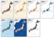 PROCEEDX美しい日本地図学習ポスターミニマルマップA2サイズ 7点セット 日本製 丸筒送付 影付き1331