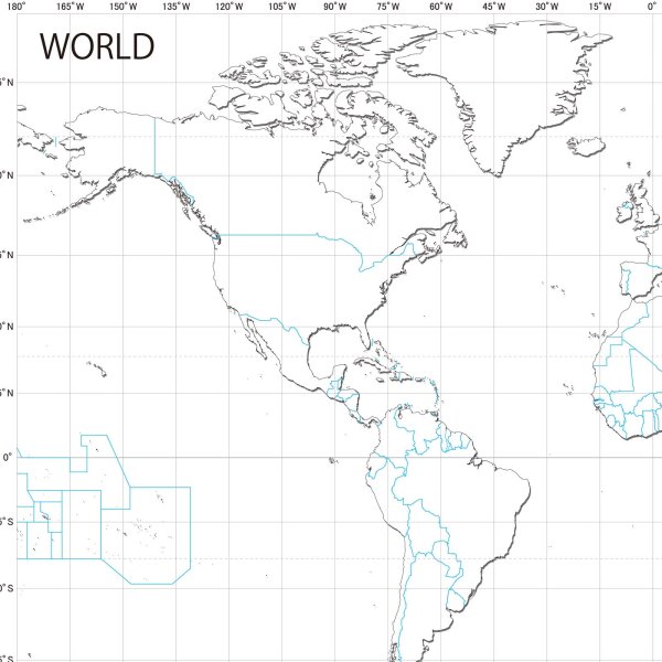 画像3: PROCEEDX美しい世界地図 書き込み自由 ホワイト学習ポスターミニマルマップA1ビッグサイズ 2枚セット 折り目無し送付日本製 影付き1363 [ポスター] (3)