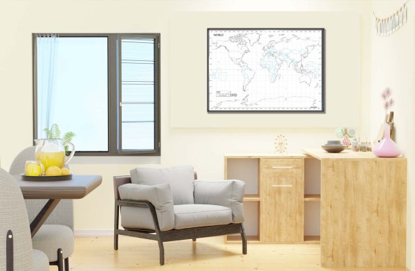 画像5: PROCEEDX美しい世界地図 書き込み自由 ホワイト学習ポスターミニマルマップA1ビッグサイズ 2枚セット 折り目無し送付日本製 影付き1363 [ポスター] (5)