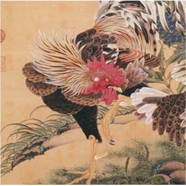 画像4: proceedx名画 絵画ポスター2040紫陽花双鶏図/伊藤若冲額フレーム付 送料無料 アートインテリア カフェ 店舗 オフィス 壁掛け 新築祝 (4)