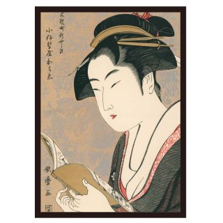 浮世絵の巨匠 喜多川歌麿】名画集 A2額フレーム付 送料無料