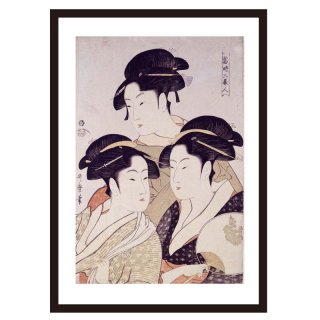 浮世絵の巨匠 喜多川歌麿】名画集 A2額フレーム付 送料無料