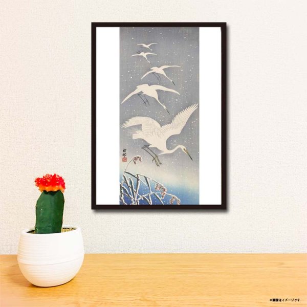 2060雪の白鷺/小原古邨