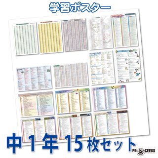 じあたまクラス 3-10月 学習用ペーパーセット 中3学習ポスター】高校入試対策に最適！数学・英語・歴史・理科16枚セット