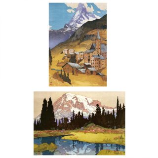 名画お値打ち2枚セット】上村松園＆雪舟 A3サイズ 美人画と水墨画