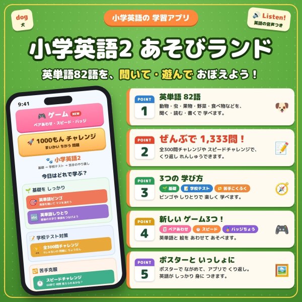 画像4: 【Webアプリ連動版】proceedx 0957 小学英語2 小学 学習ポスター 家庭学習 知育 勉強 部屋 教室 掲示 (4)