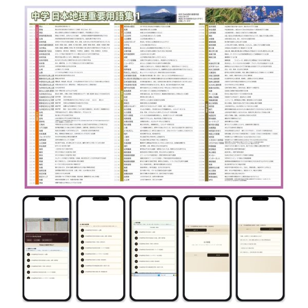 画像2: 【Webアプリ連動版】proceedx 10040 中学 日本地理用語集 1 中学 学習ポスター 家庭学習 知育 勉強 部屋 教室 掲示 (2)