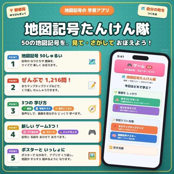 画像2: 1401【学習アプリ】 地図記号たんけん隊 (2)